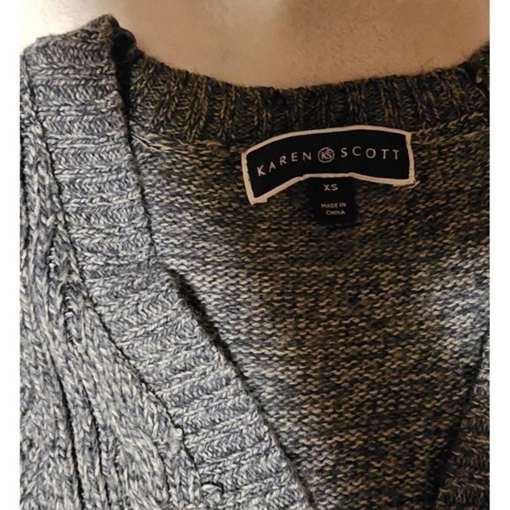 Karen Scott Open Front Sweater Xsmall 100% Acrylic - Picture 11 of 11